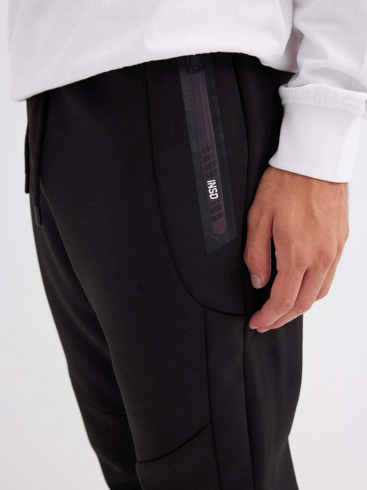  Black sport jogger trousers black