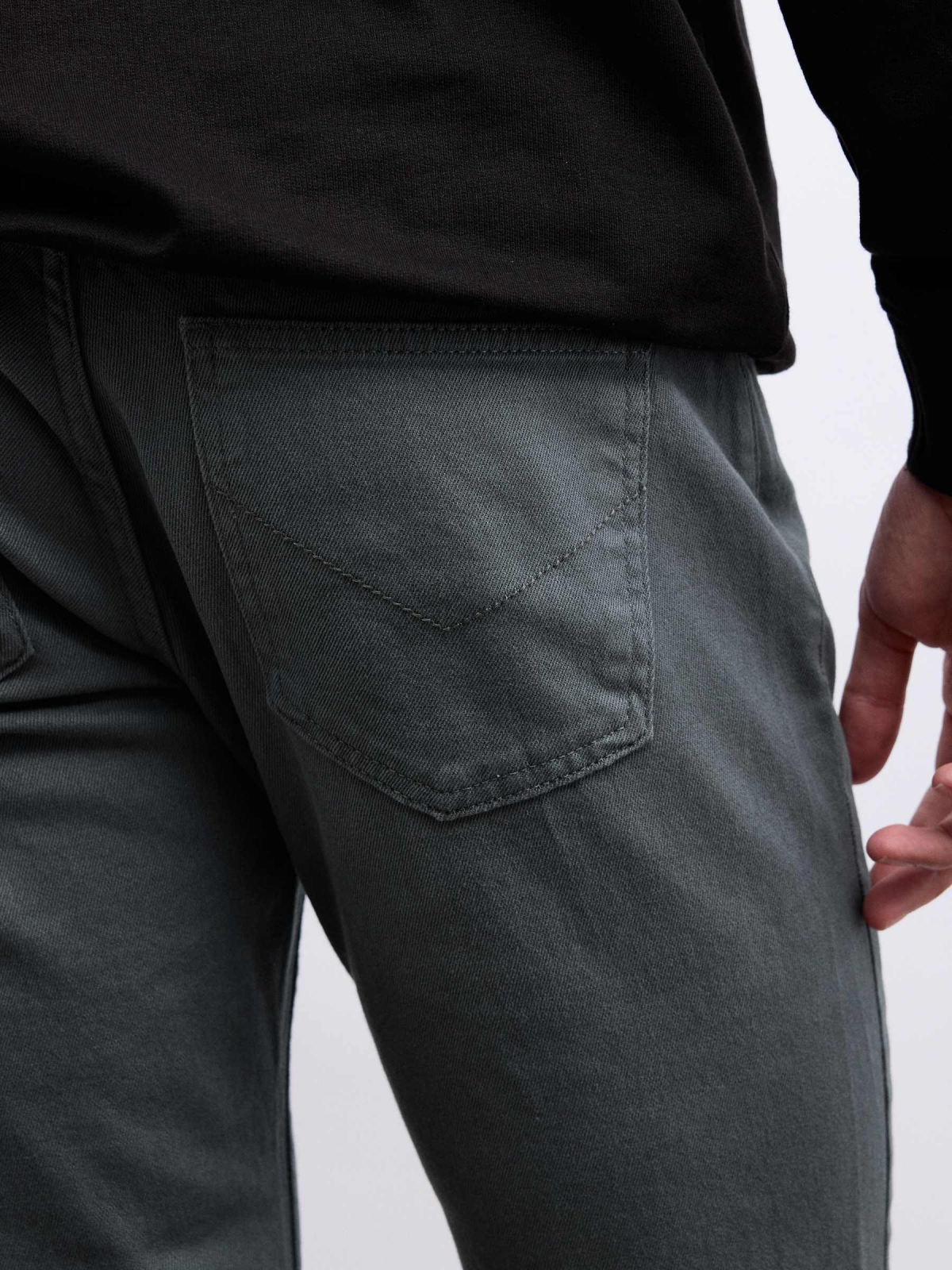 Regular five-pocket trousers grey detail view