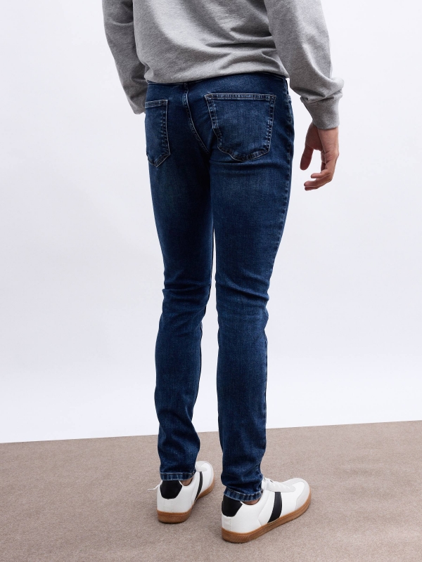 SuperSlim Jeans blue middle back view