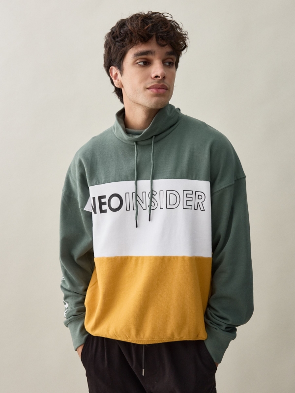 Sweatshirt NEOINSIDERS verde acinzentado vista meia frontal