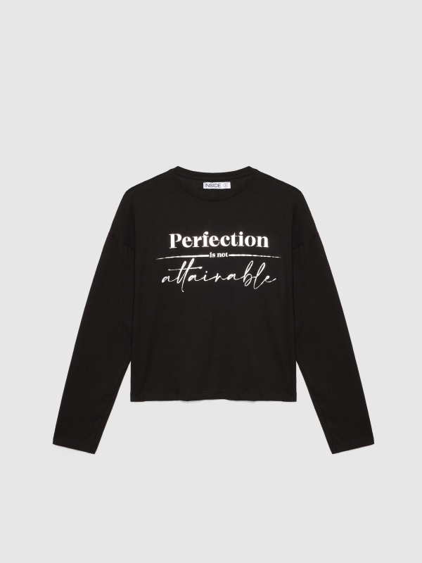  Black long sleeve t-shirt with graphic black