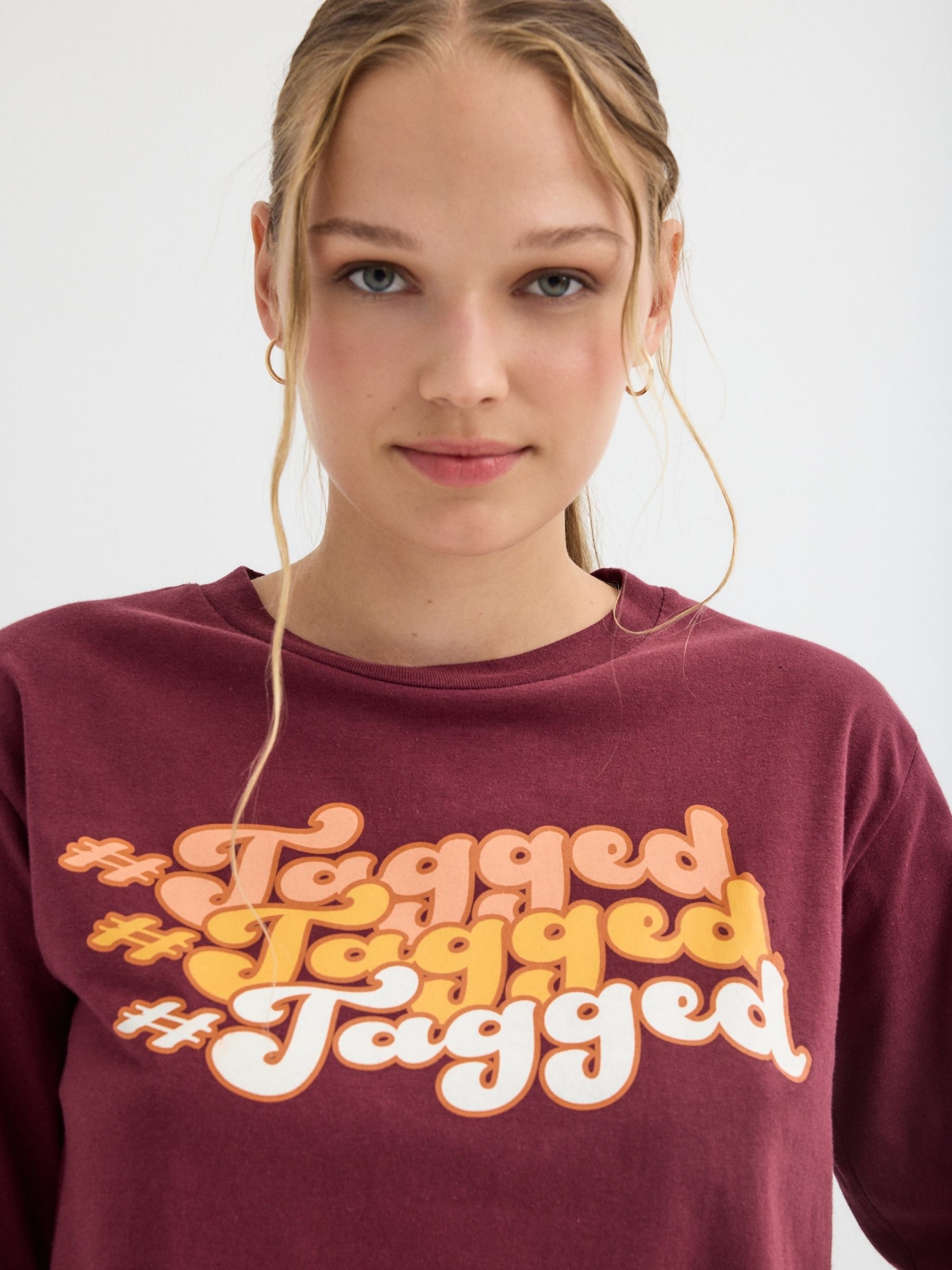  T-shirt with print burgundy