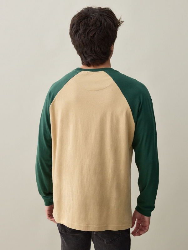 Ranglan sport shirt sand middle back view