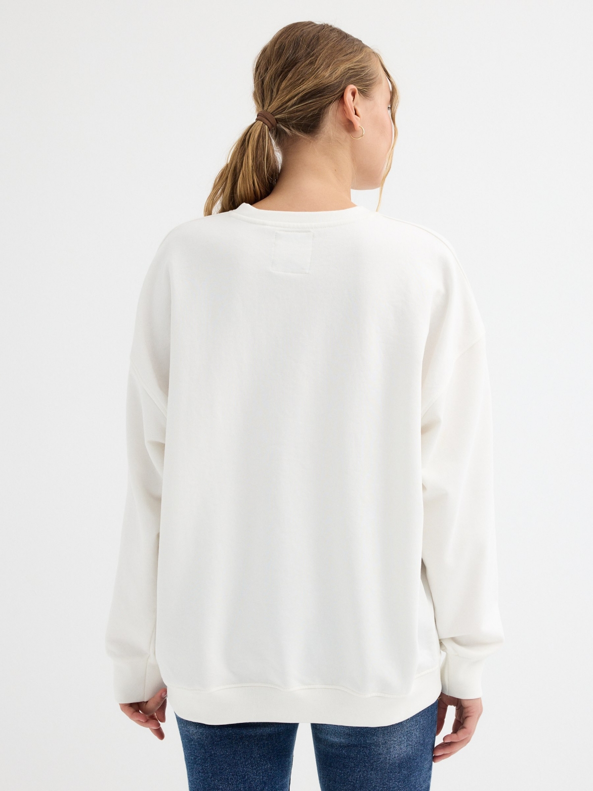 Pure Fire oversized sweatshirt off white middle back view