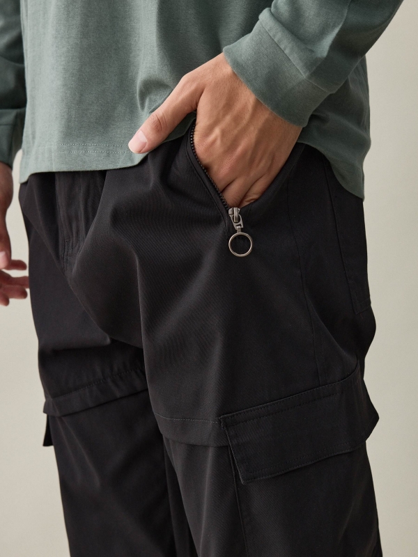  Jogger pants with adjustable ankles black