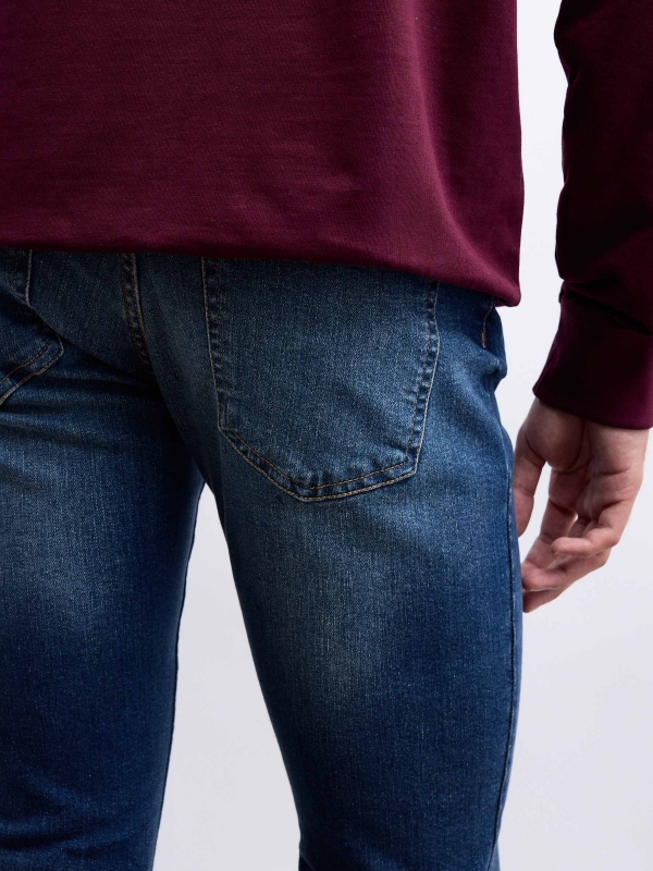 Denim basic slim jeans blue detail view