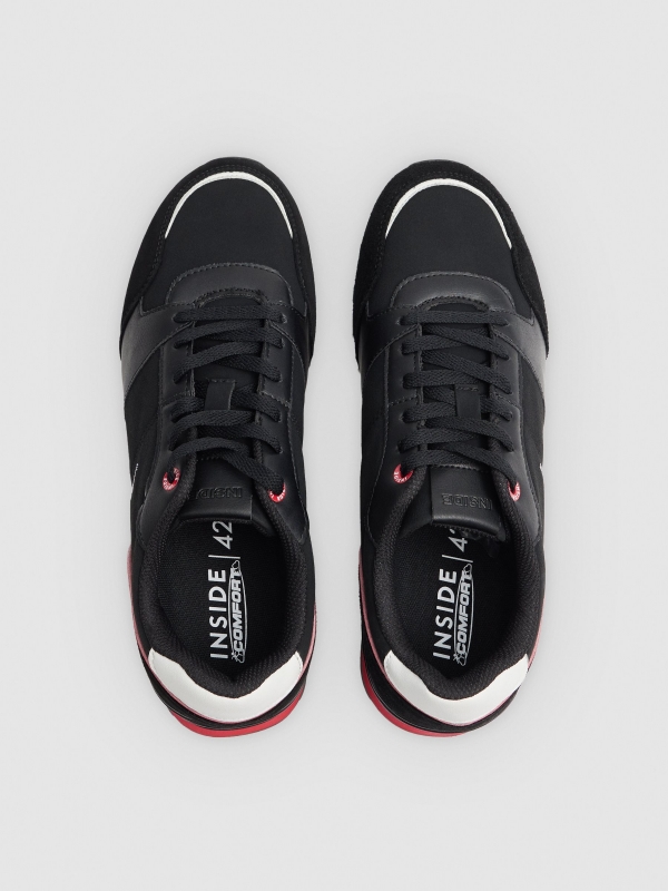 Black nylon sneakers black zenithal view