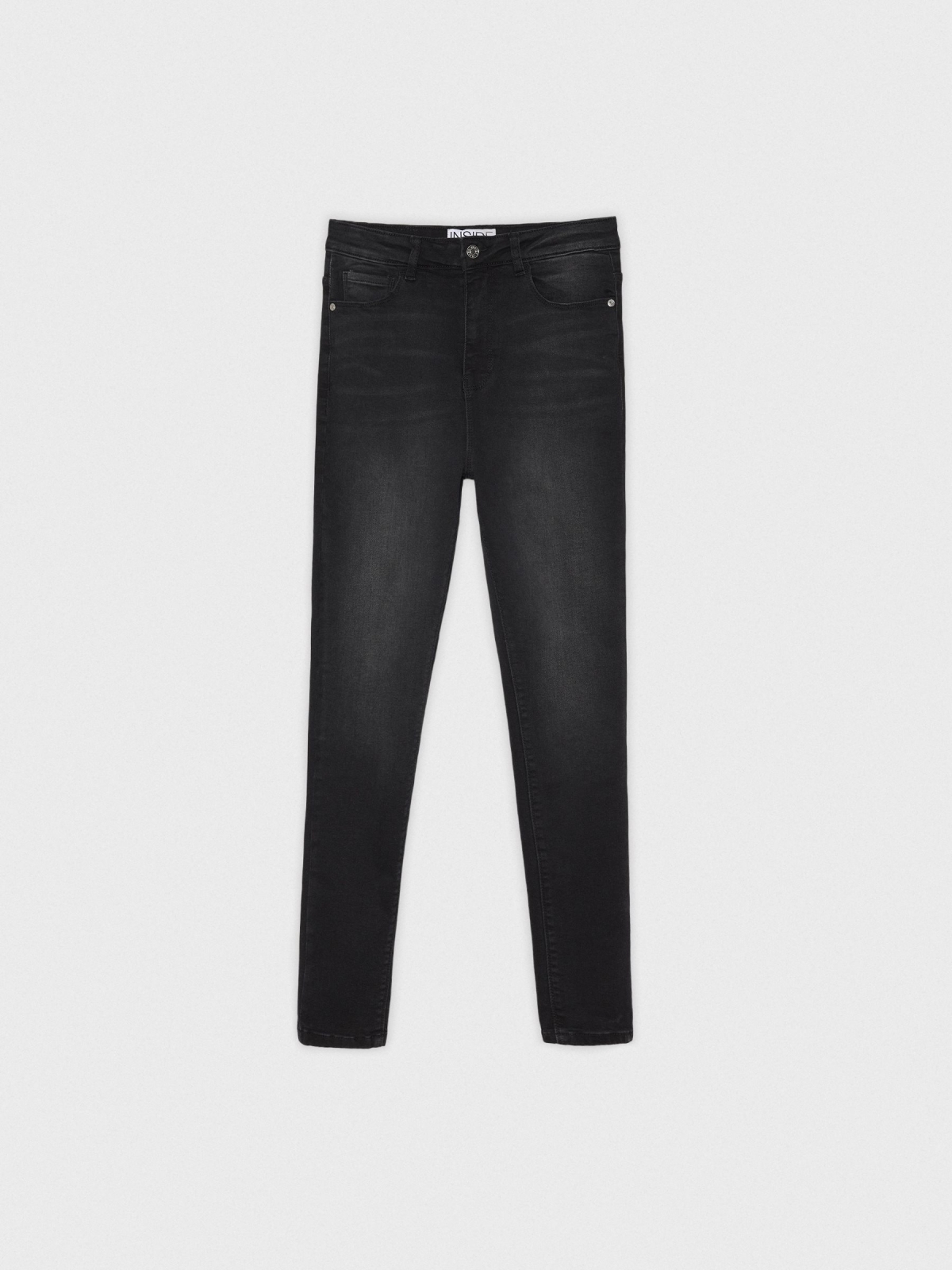  Jeans skinny tiro alto negros negro