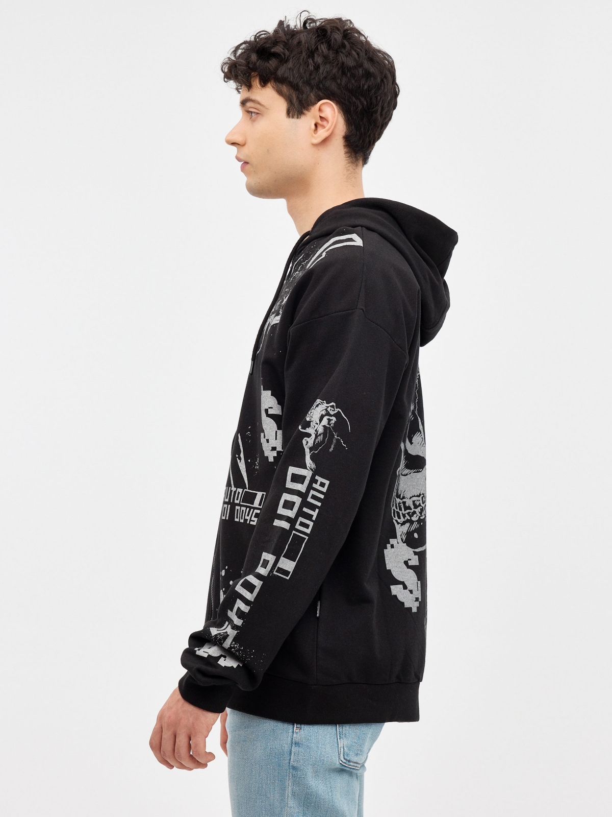 Sweatshirt Keep It Real preto vista detalhe