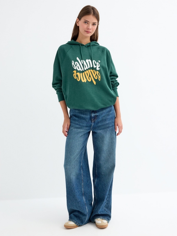 Sweatshirt Balance verde vista geral frontal