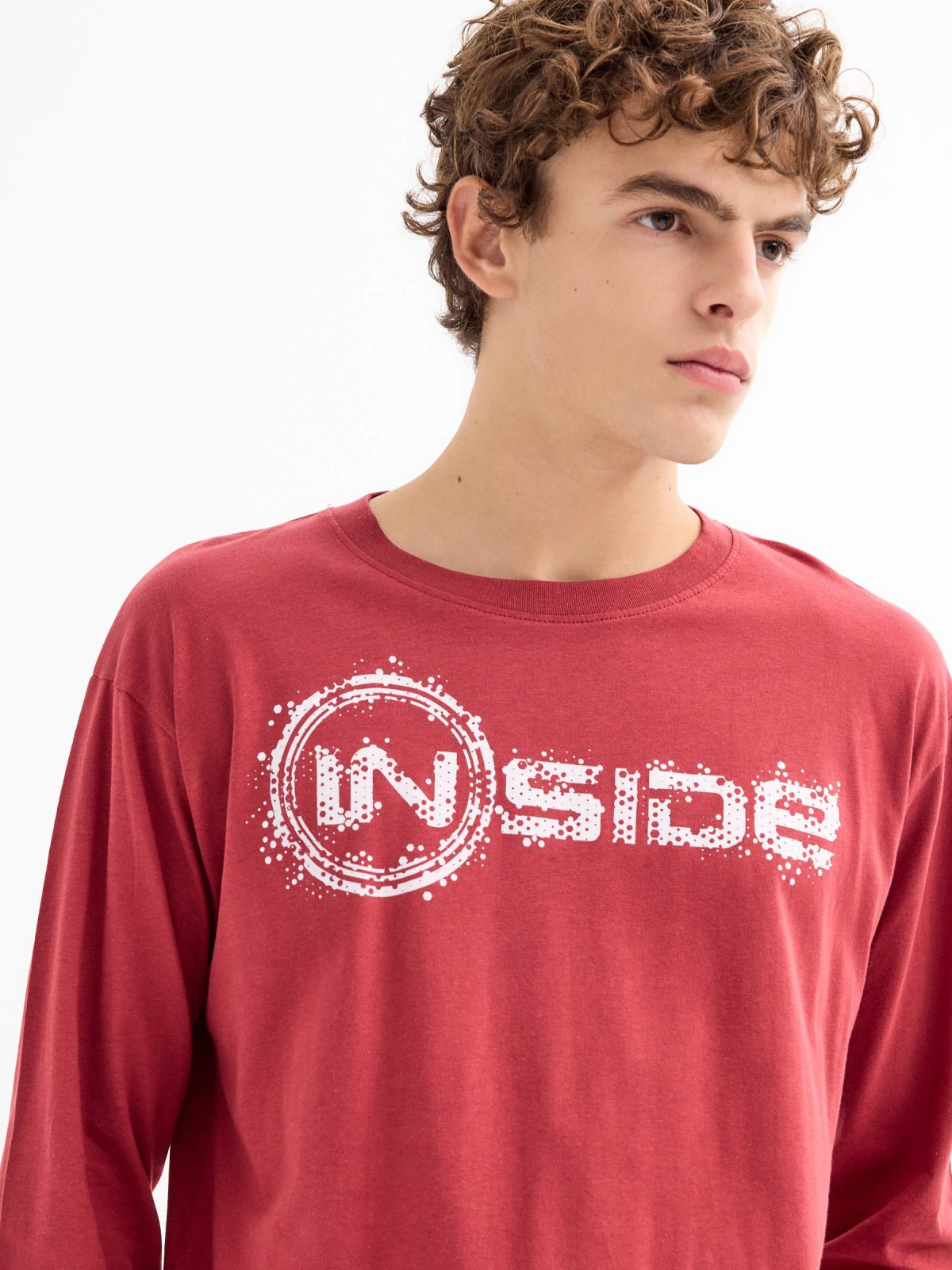  T-shirt com estampa Inside vermelho