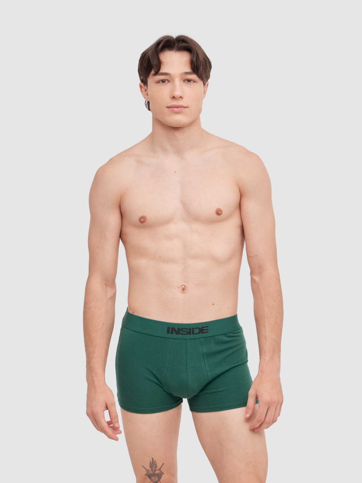 Cuecas boxer básicas 6 unidades multicolorido vista meia frontal