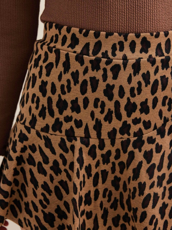  Falda pantalón print leopardo canela