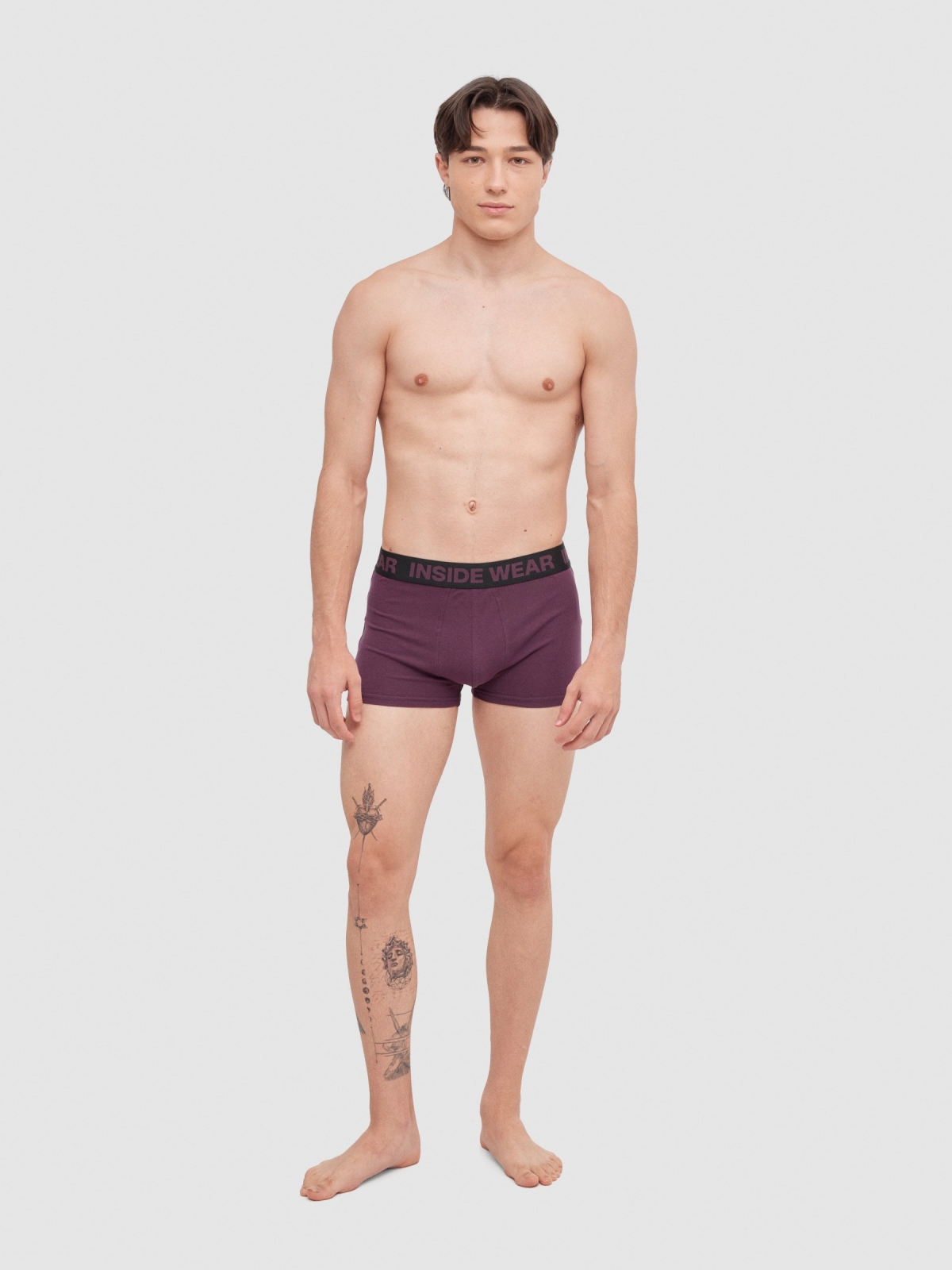 Calzoncillo boxer lisos Pack 4 multicolor vista media trasera