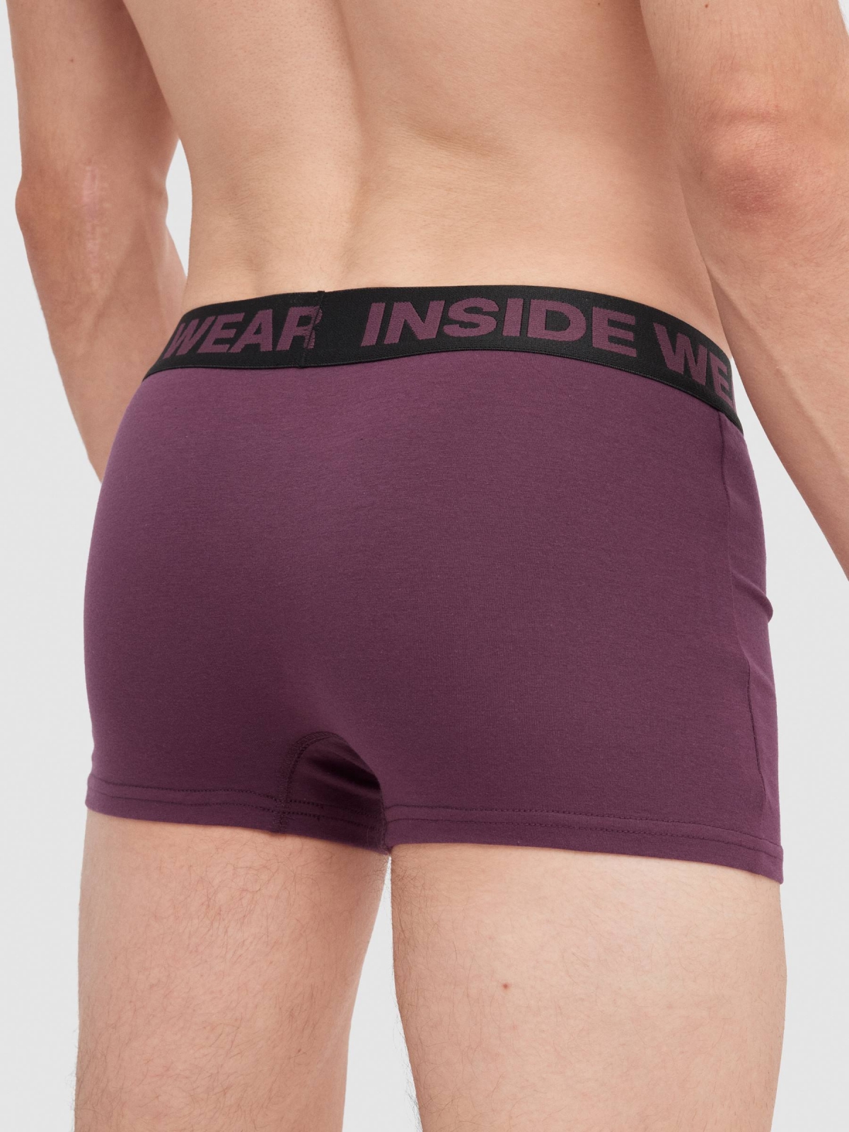 Cuecas boxer lisas Pack 4 multicolorido vista detalhe