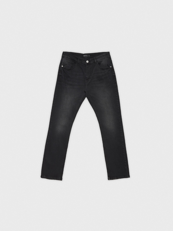 Dark gray basic jeans black detail view