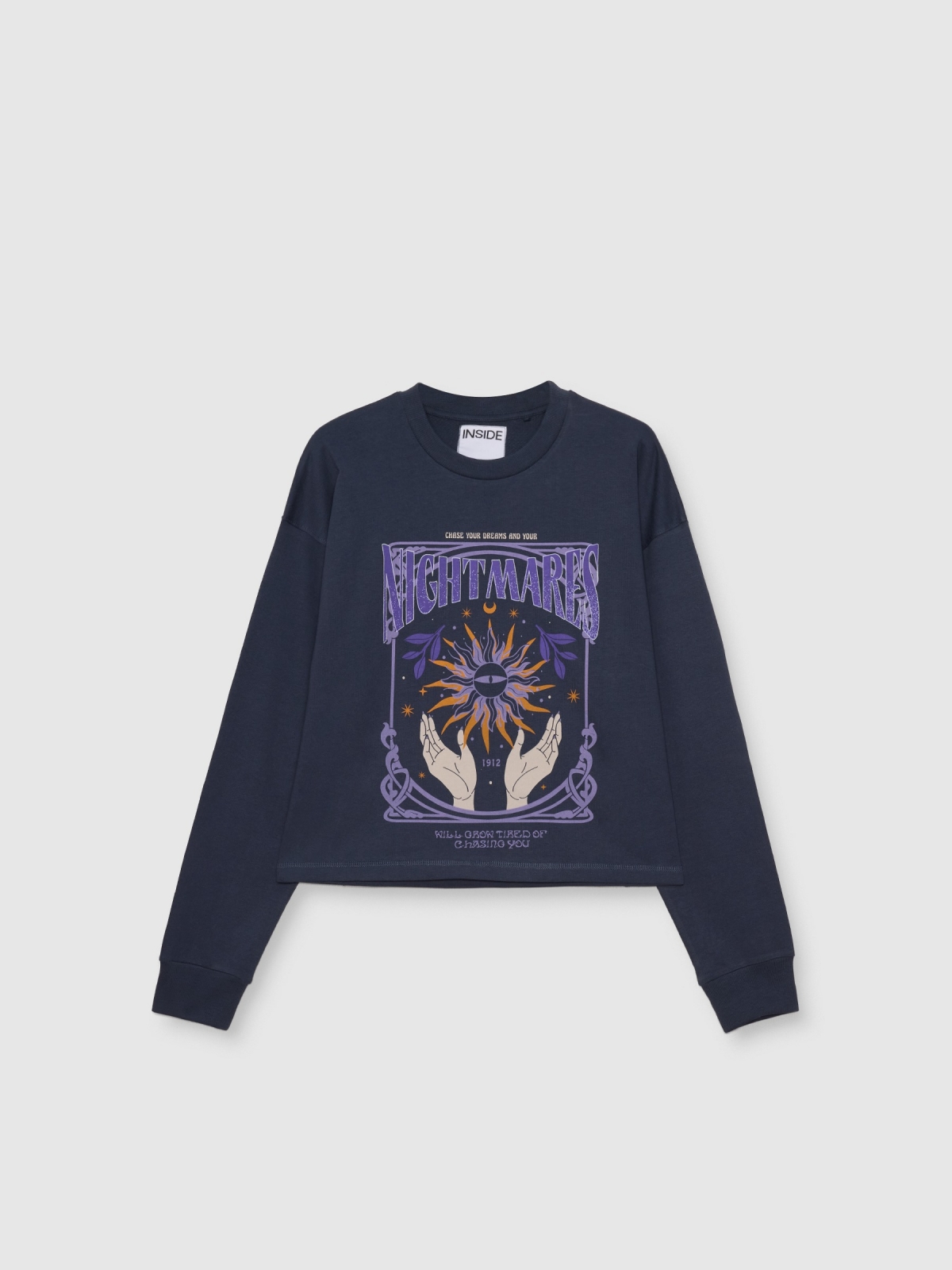 Esoteric print sweatshirt navy detail view