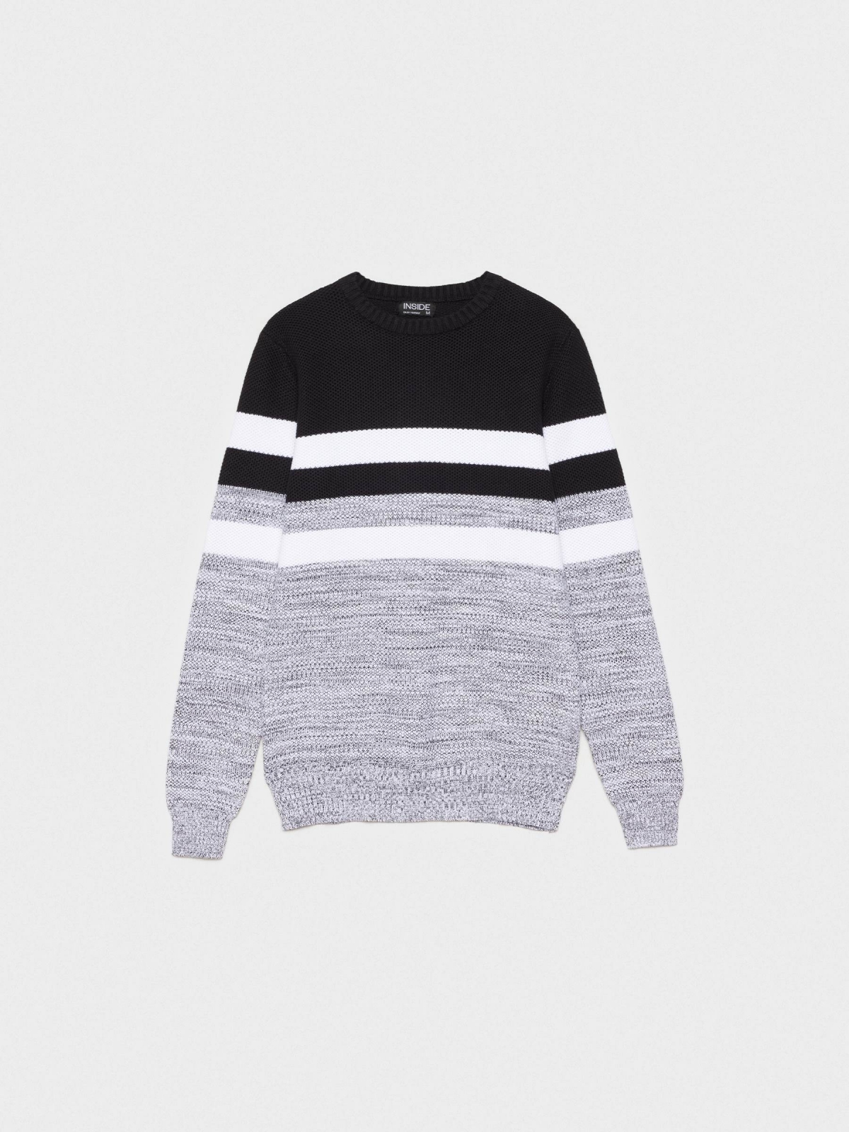 Torzal striped sweater black detail view