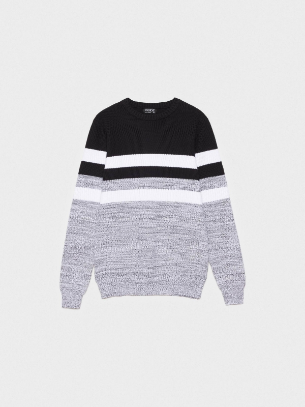 Torzal striped sweater black detail view