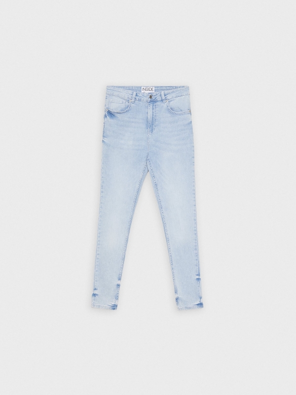 Denim skinny jeans high rise blue detail view