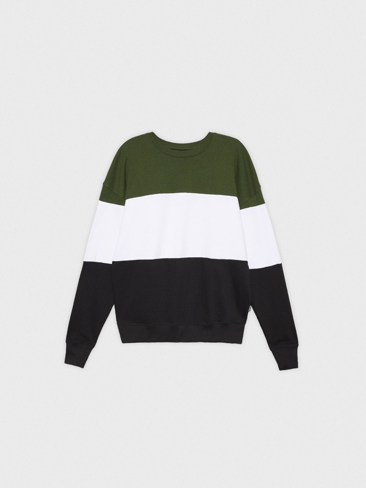 Green color block sweatshirt black detail view