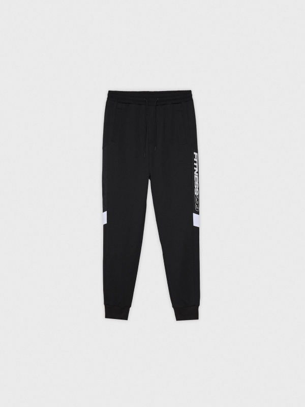 Calças desportivas jogger preto vista detalhe