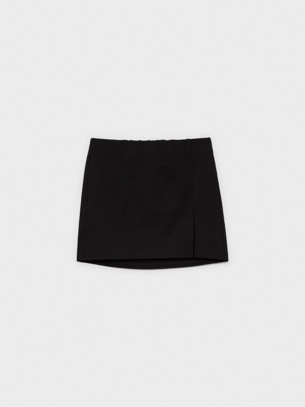 Mini skirt with slit black detail view