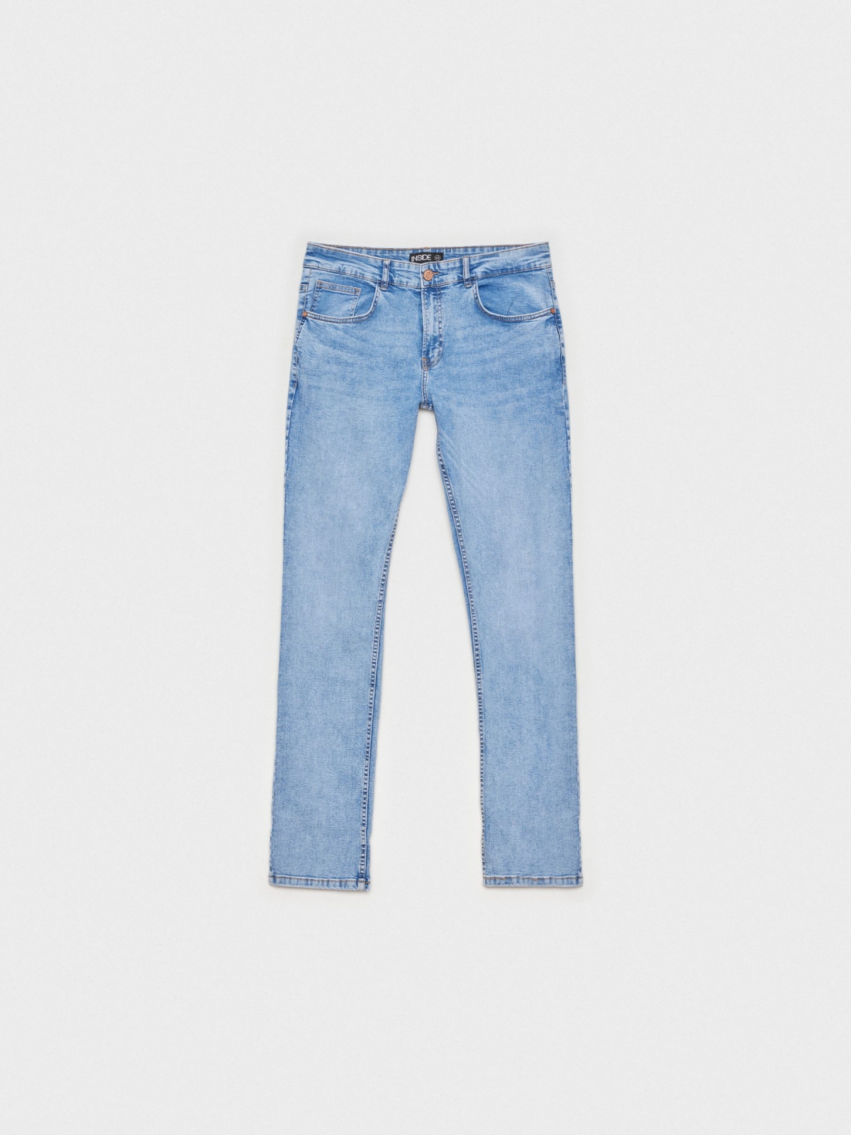 Jeans slim básico de hombre azul vista detalle