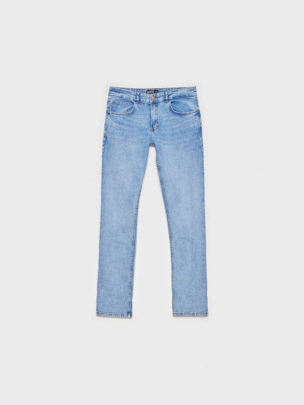 Jeans slim básico de hombre azul vista detalle