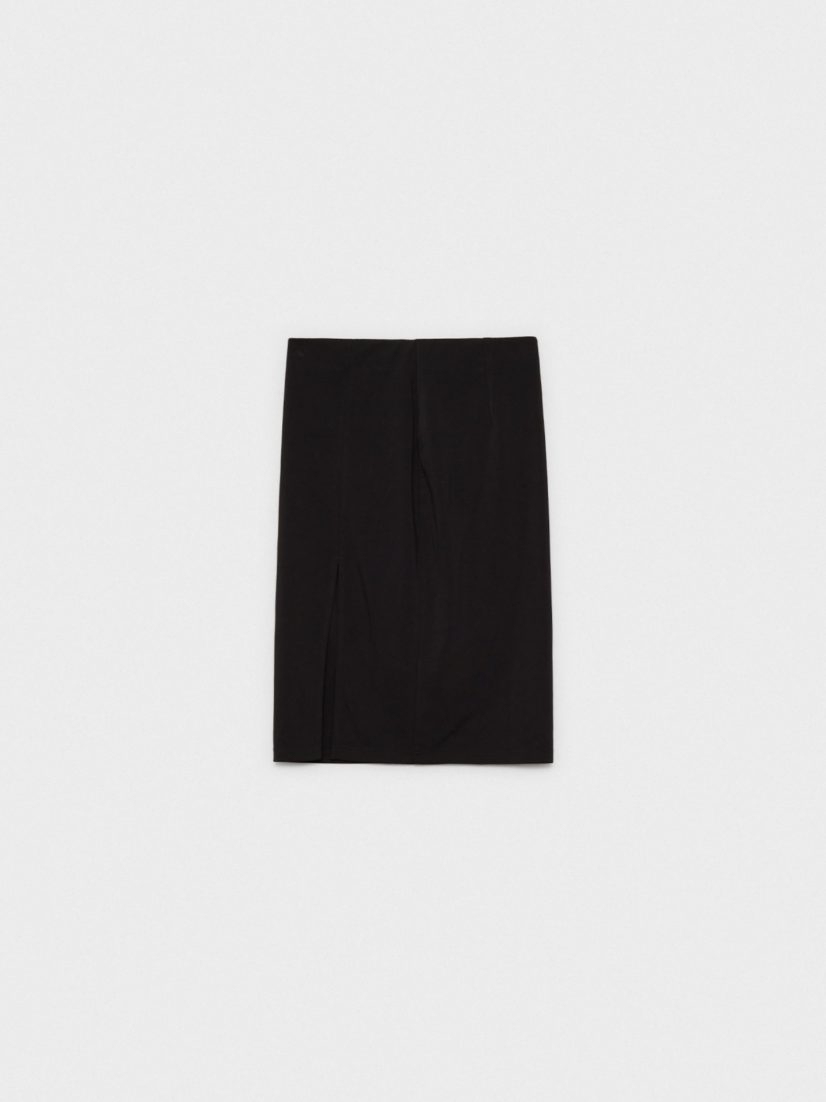 Midi tube skirt with slit black detail view