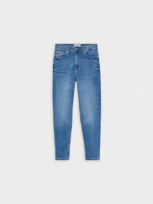 Mom slim high rise jeans blue detail view