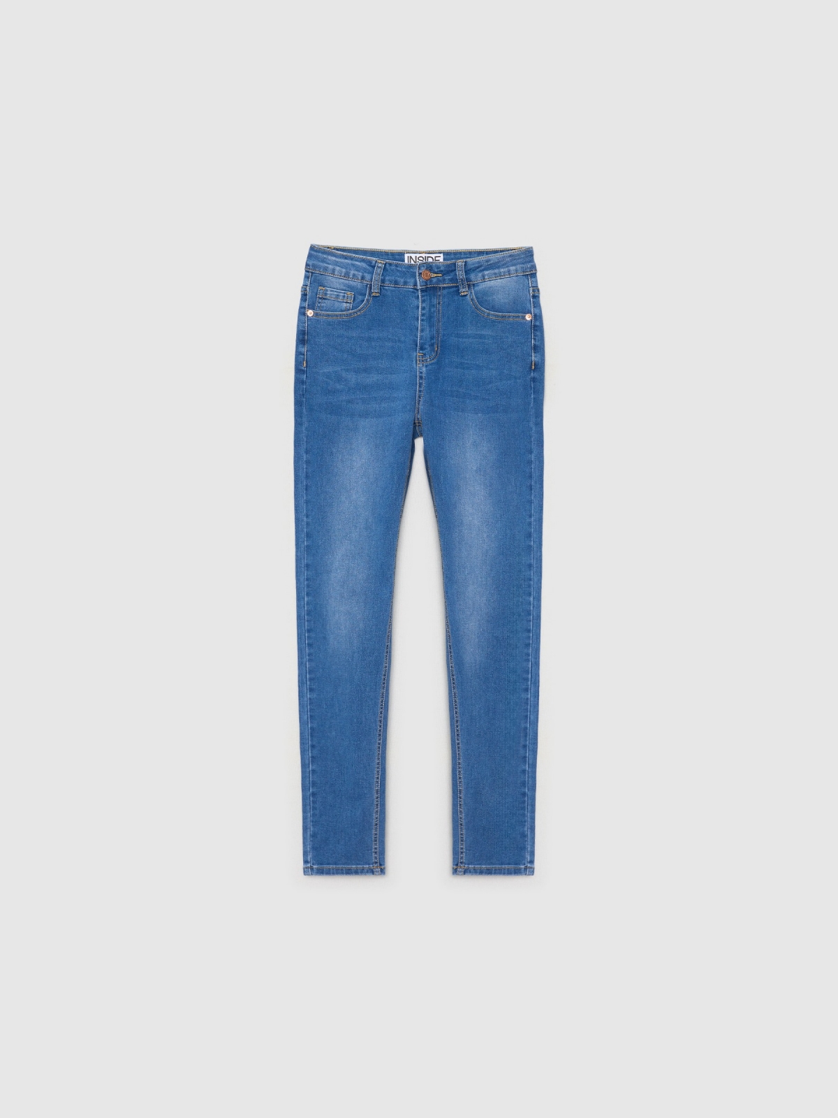 Basic skinny jeans medium rise blue detail view