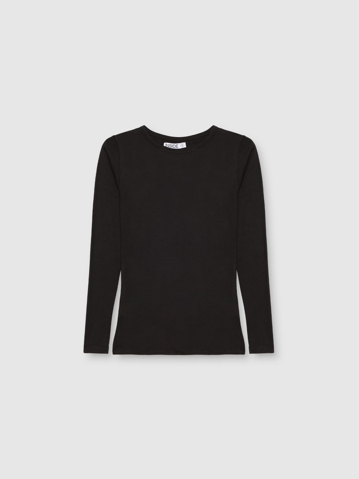 Basic plain T-shirt black detail view