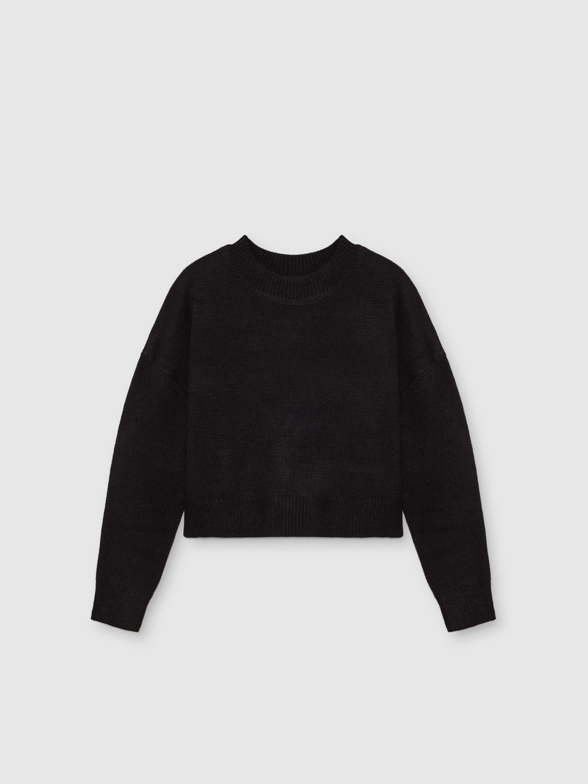 Crewneck jumper black detail view