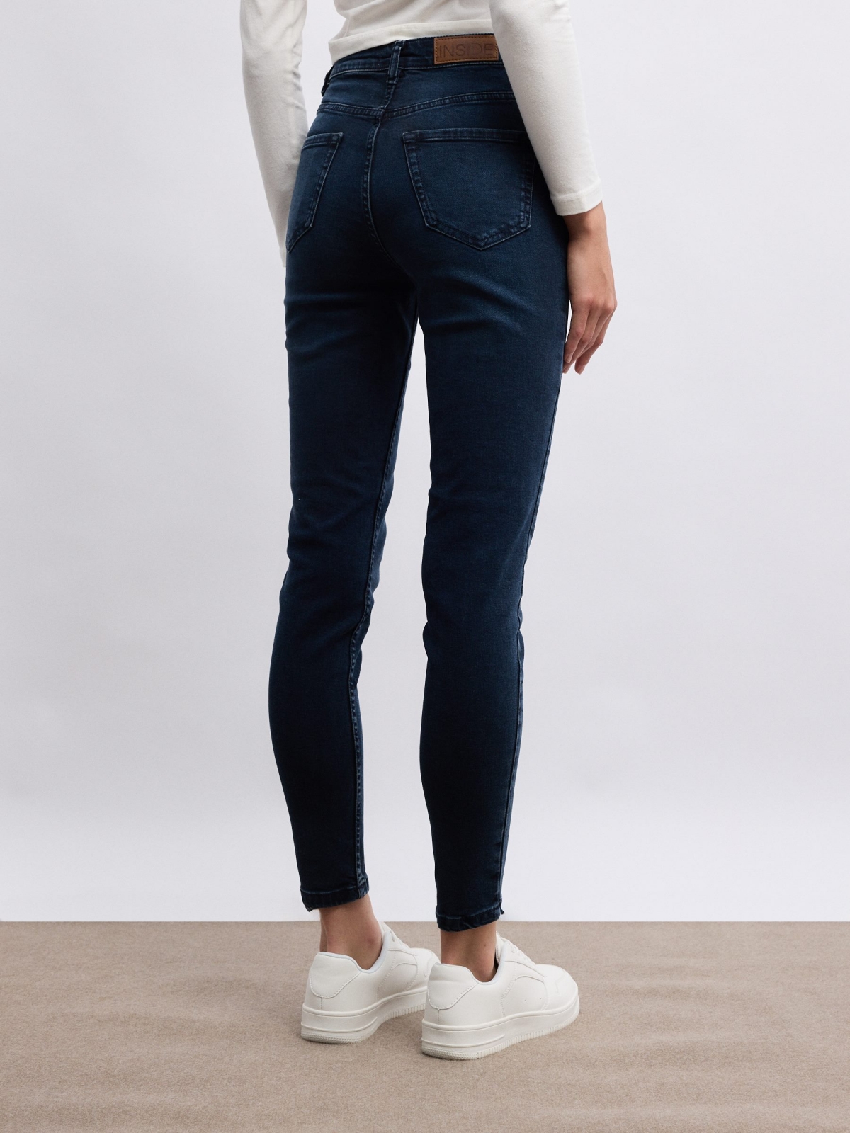 Basic denim skinny jeans blue middle back view