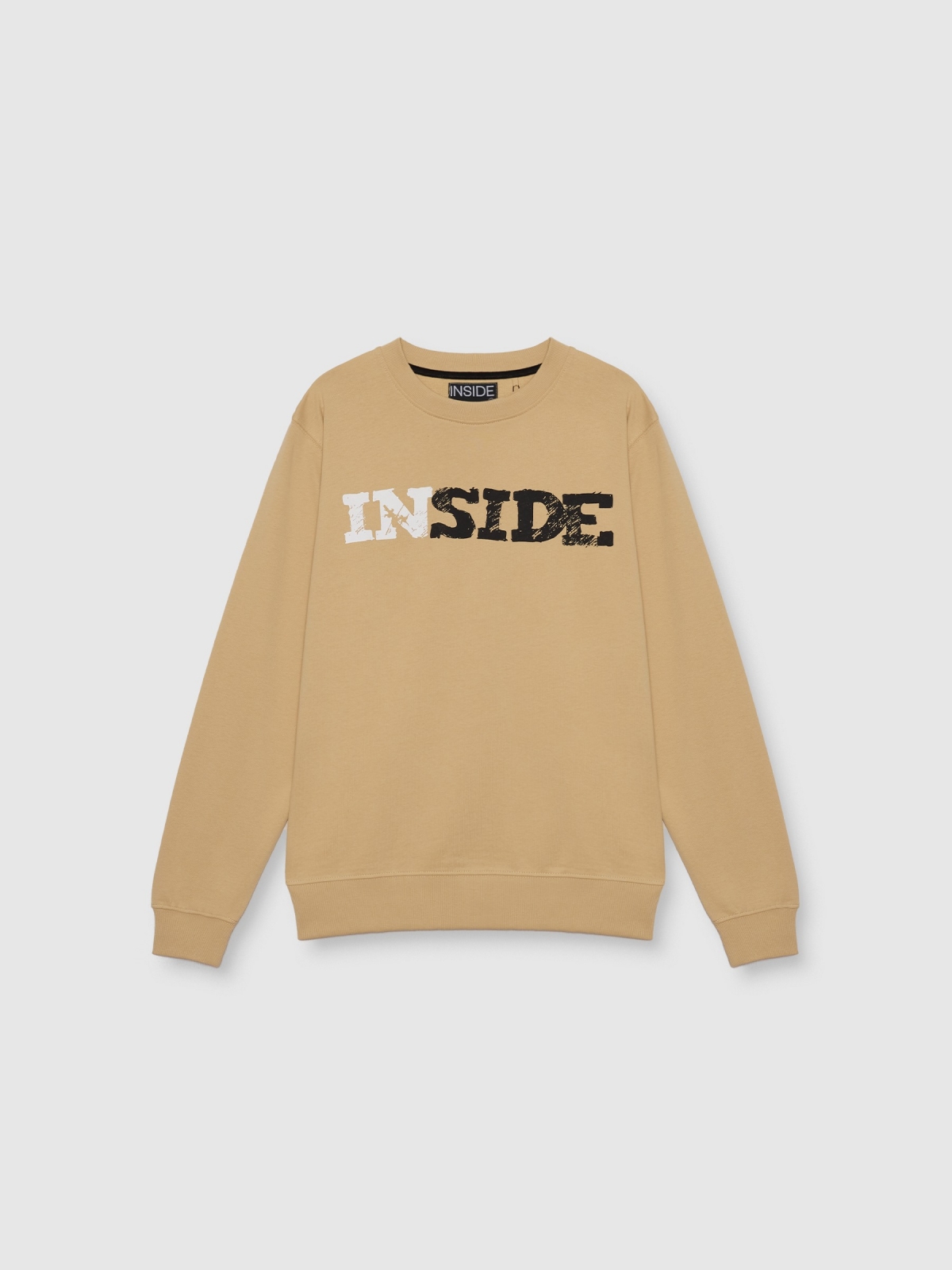 Basic long sleeve logo sweatshirt sand detail view