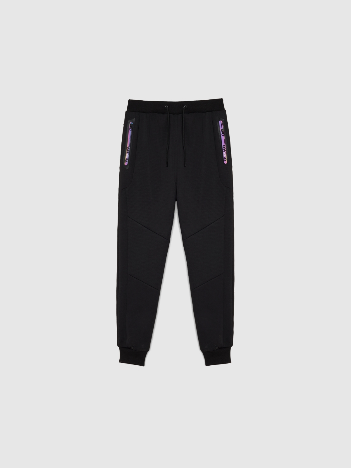 Pantalón jogger deportivo negro negro vista detalle