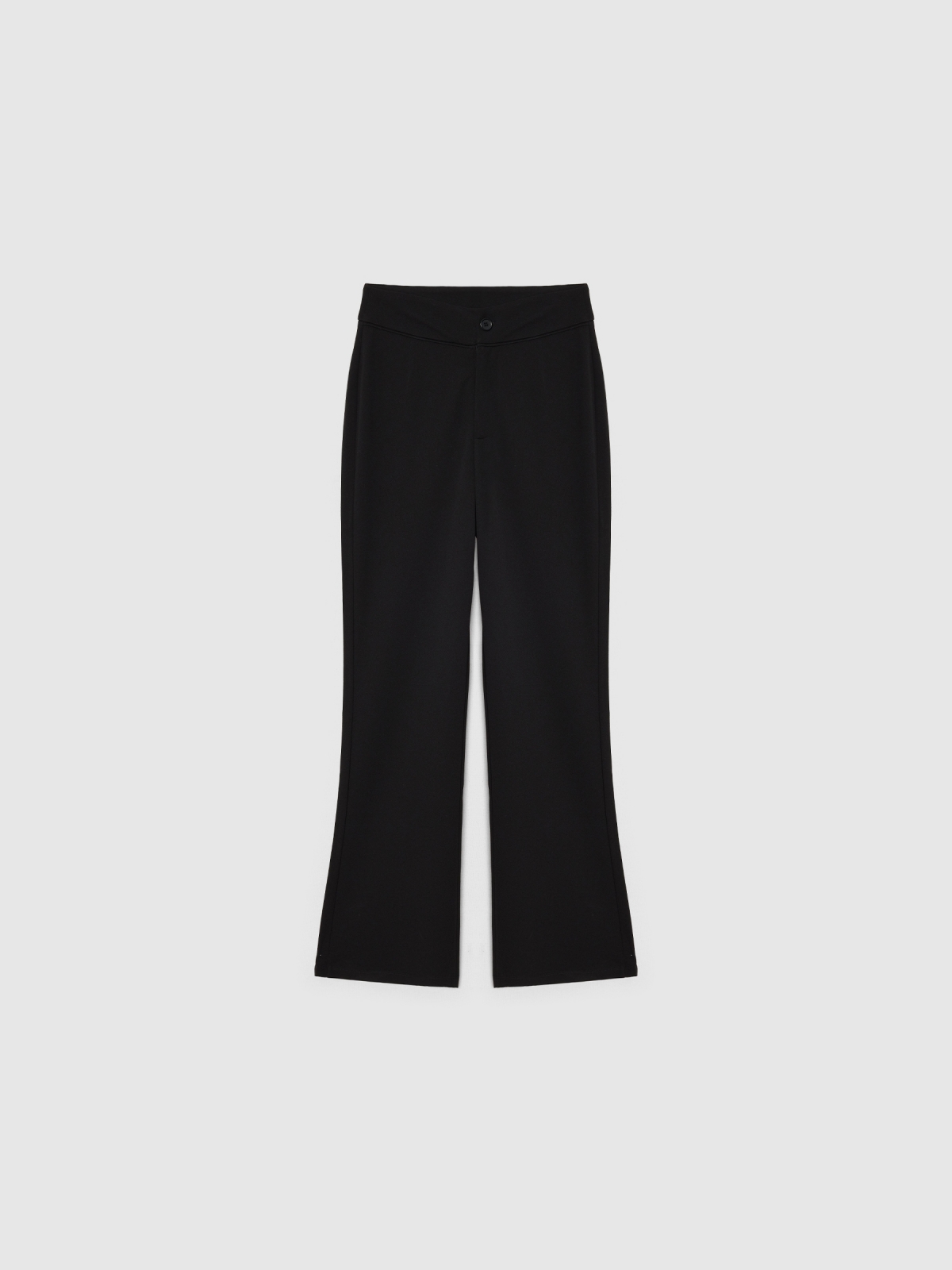 Stretch wide leg trousers black detail view