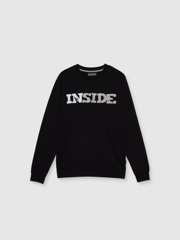 Basic long sleeve logo sweatshirt black detail view