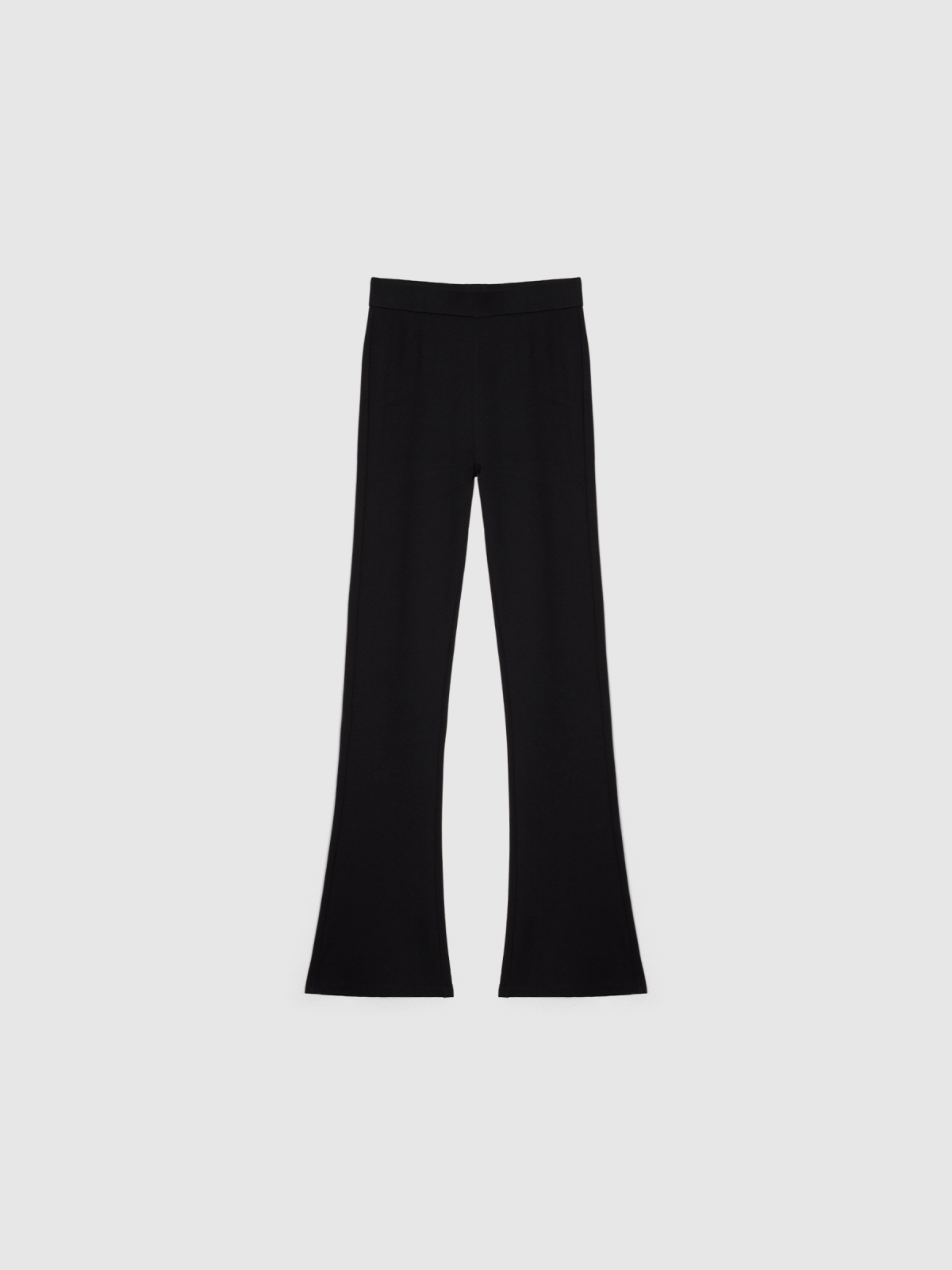 Legging flare crepe negro black detail view