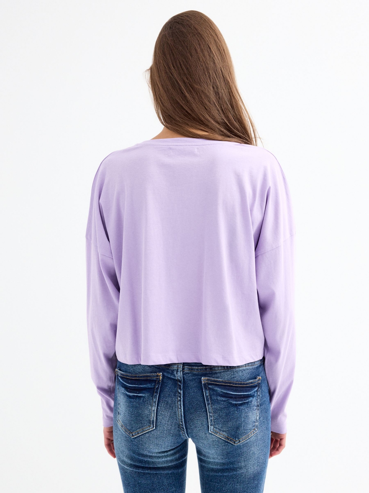 Crop Crush T-shirt mauve detail view