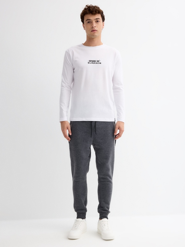 Jogger pants WRLDWD melange grey general front view