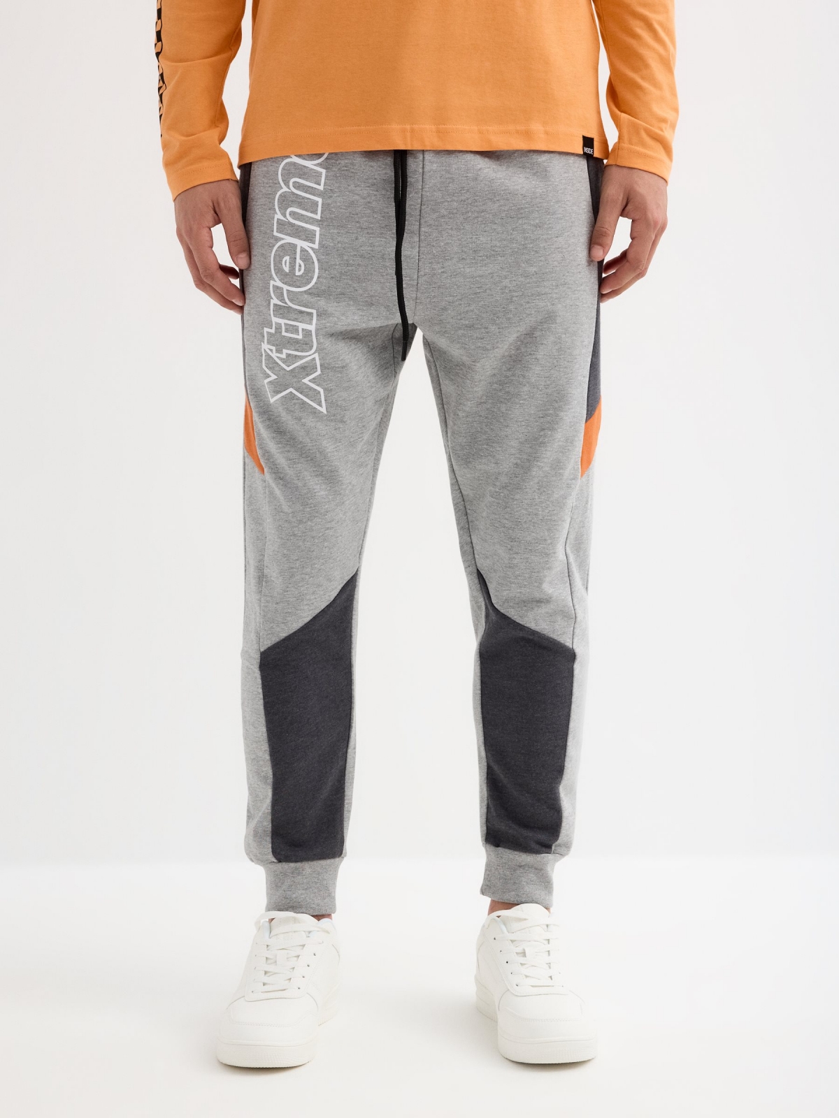 Jogger pants medium melange middle front view