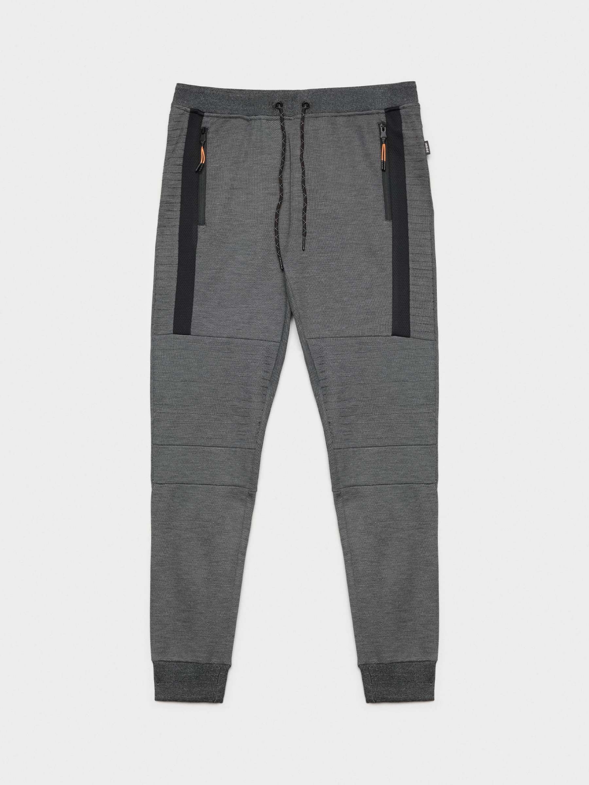  Jogger pants with zippers black front view