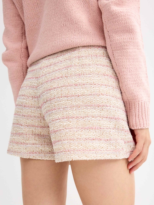 Skort  jacquard beige vista detalle trasero