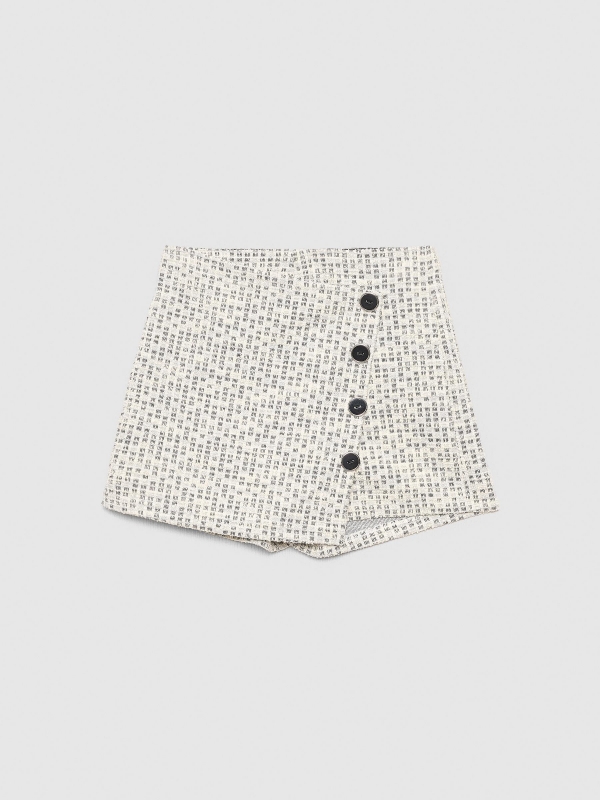  Skort jacquard preto vista frontal