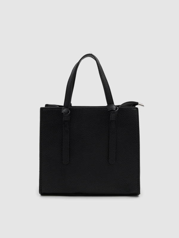 Saco shopper preto vista geral frontal