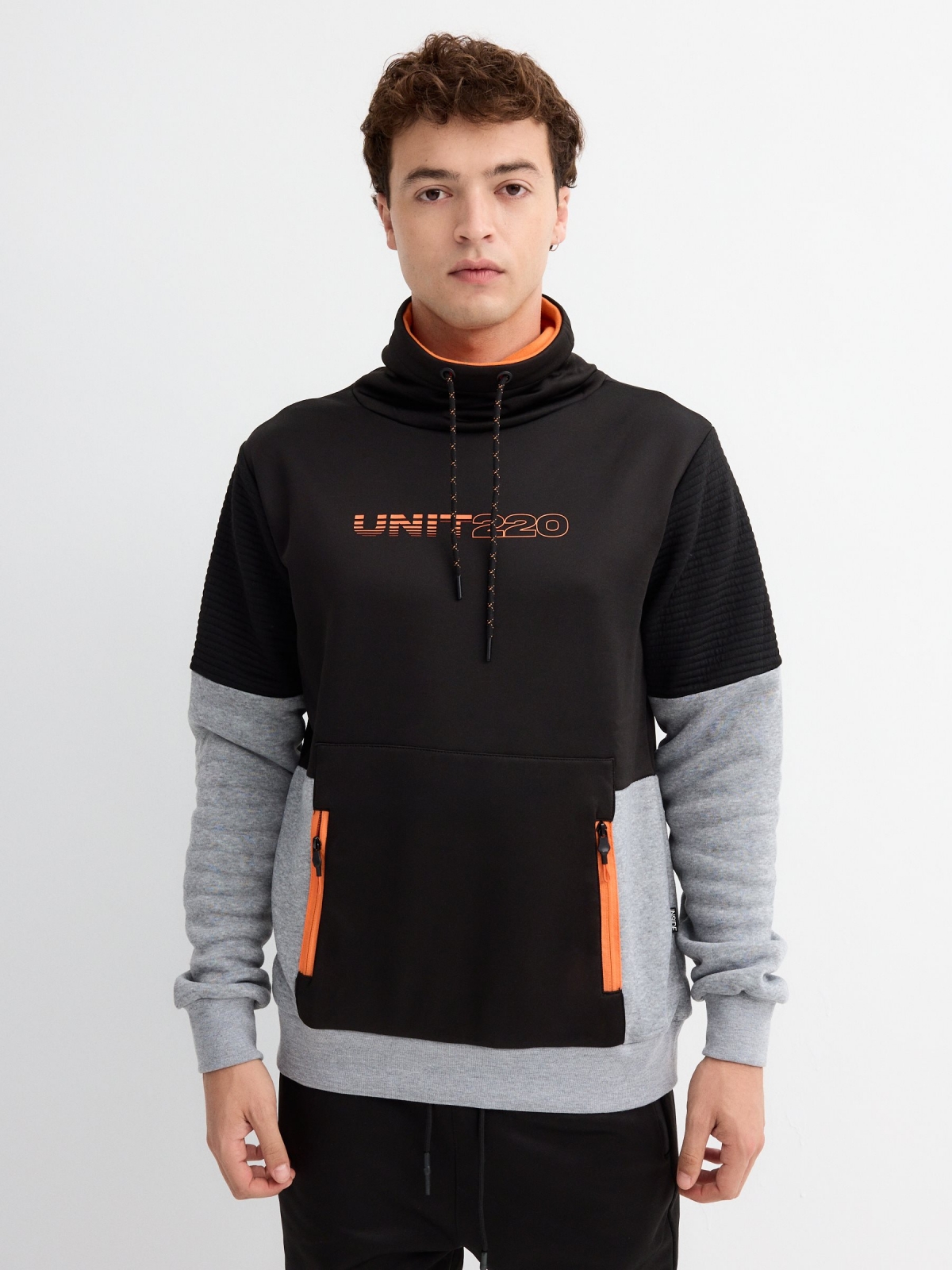 Sudadera Unit220 negro vista media frontal