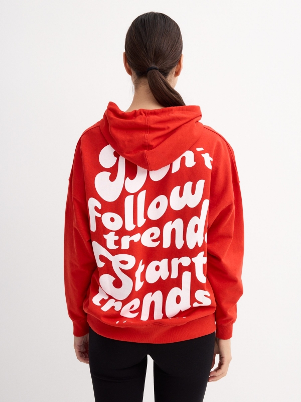 Sweatshirt Don´t Follow Trends vermelho vista meia traseira