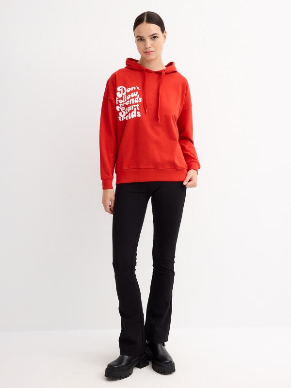 Sweatshirt Don´t Follow Trends vermelho vista geral frontal